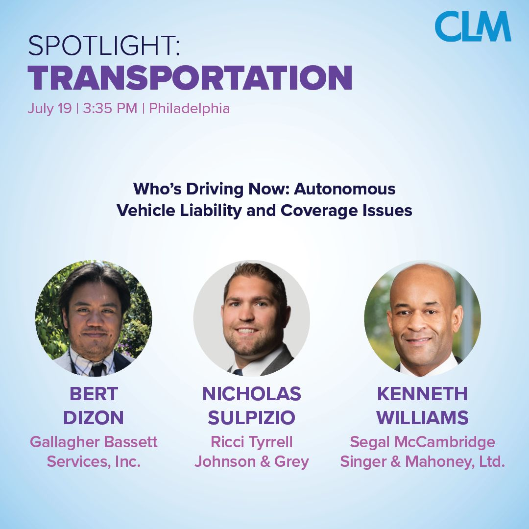 Associate Nicholas Sulpizio To Discuss Autonomous Vehicle Liability at Spotlight: Transportation